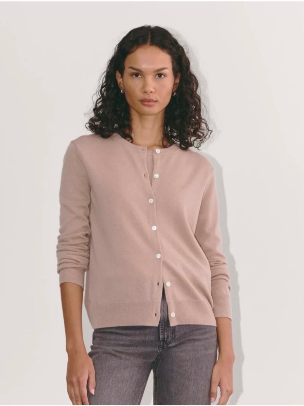 Everlane Classic Crewneck Button Front Cashmere Cardigan Sweater XS